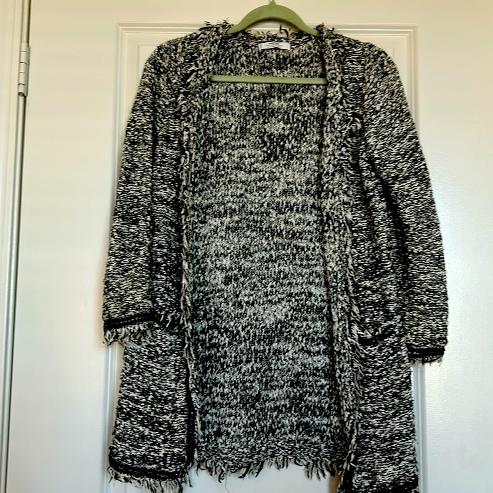 Mango black and white sweater